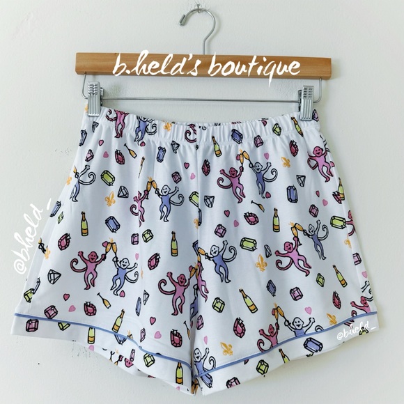 Roller Rabbit Cheery Monkey Polo Pajamas in White Size XS Dreamland Day 5 NWT - Picture 10 of 15